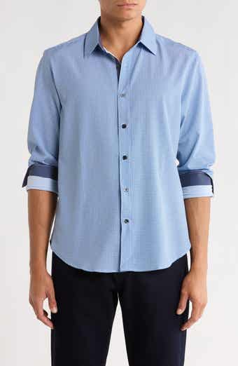 CONSTRUCT Slim Fit Geometric 4-Way Stretch Button-Up Shirt
