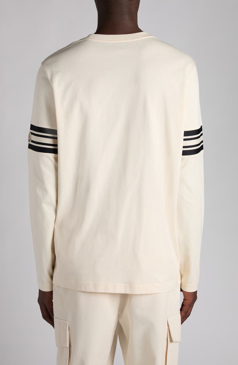 Moncler Logo Patch Long Sleeve T-Shirt, Alternate, color, Antique White