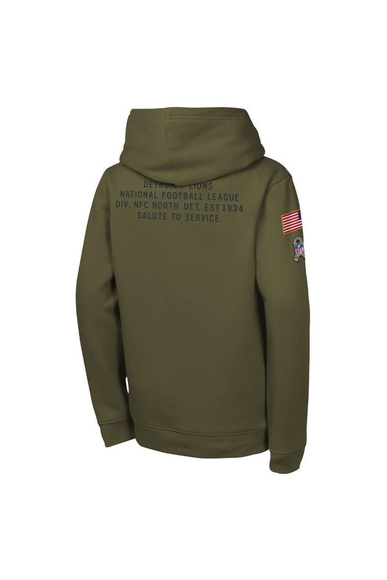 Youth Nike Olive Detroit Lions 2025 Salute to Service Club Fleece Hoodie, Alternate, color, Olive