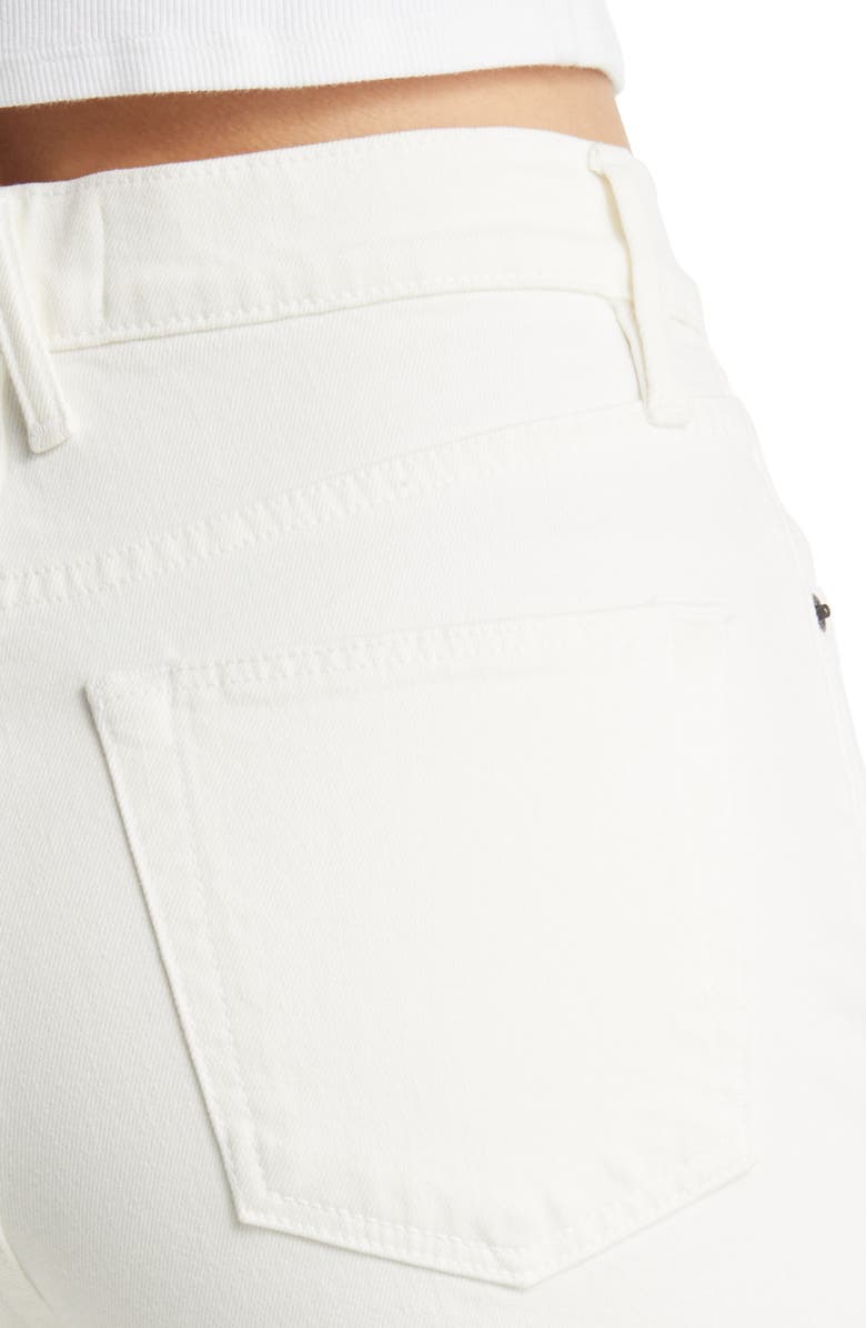 SLVRLAKE Grace High Waist Raw Hem Ankle Wide Leg Jeans, Alternate, color, White