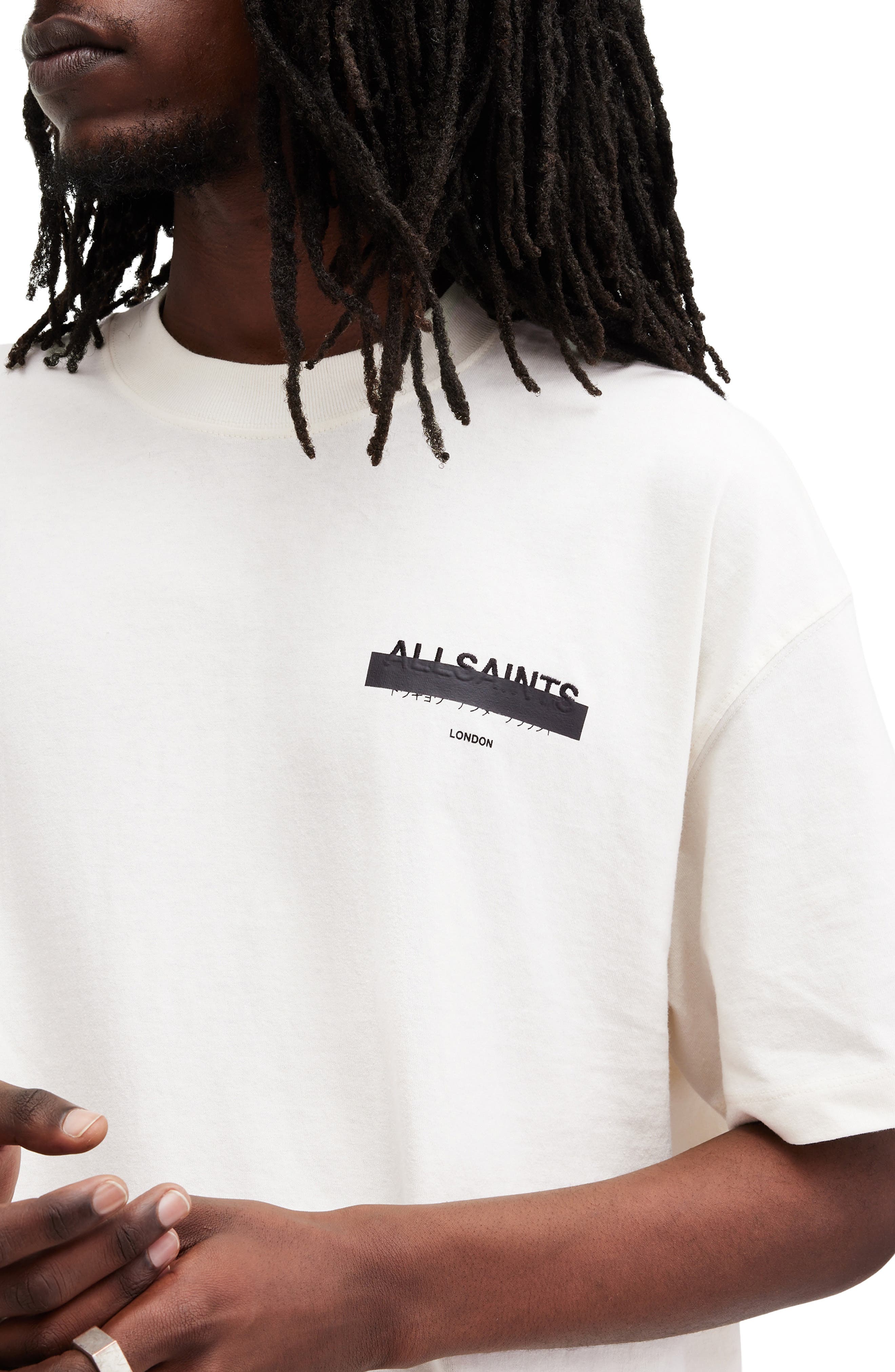 Мужские AllSaints Redact Mock Neck Graphic T-Shirt — фото 6