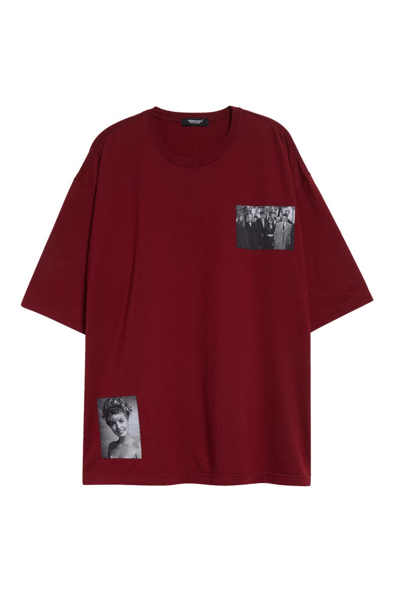 'Twin Peaks' Oversize Cotton Graphic T-Shirt, Alternate, color, DARK RED