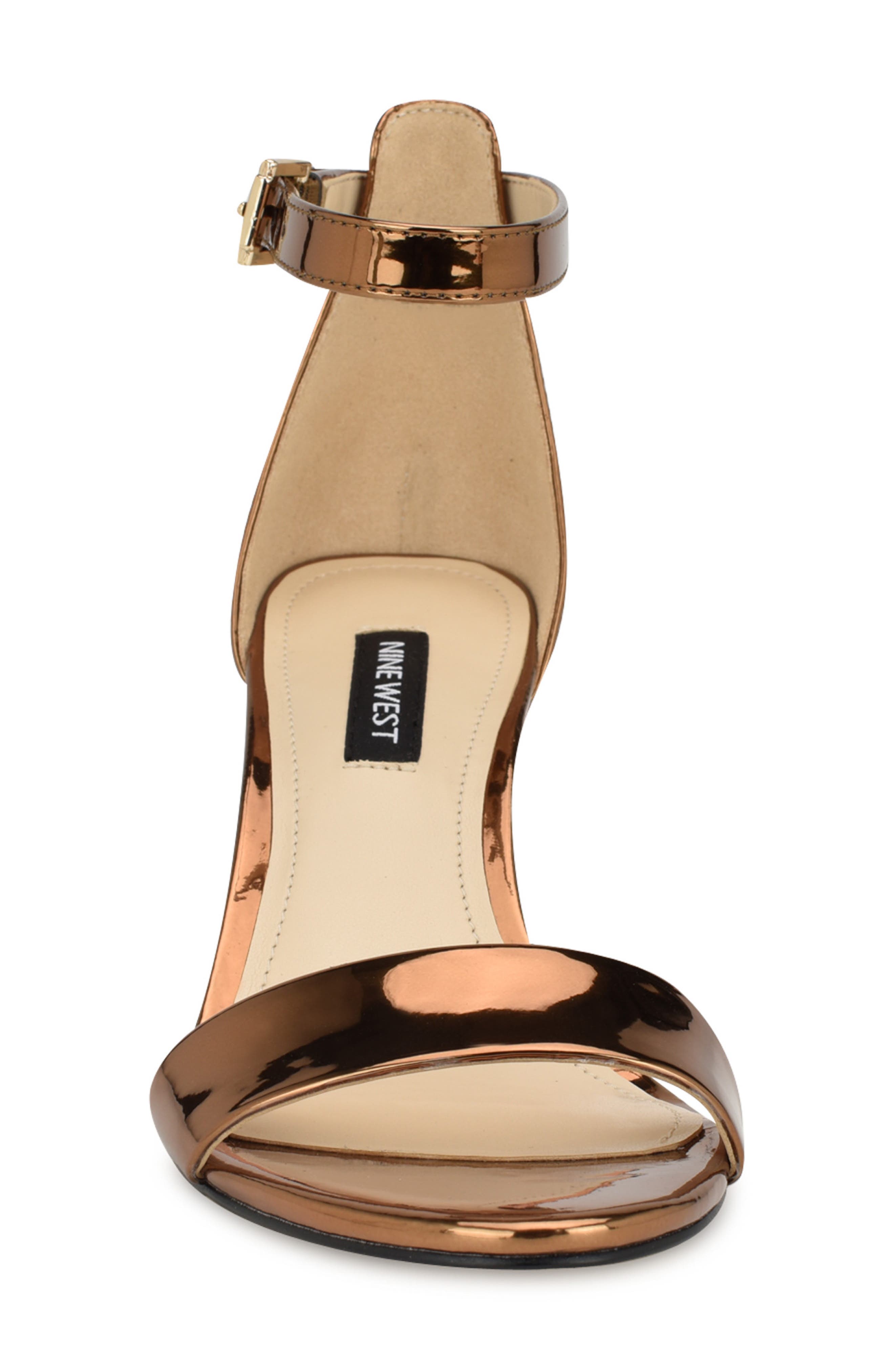 Nine West Pruce Ankle Strap Sandal, Alternate, color, Bronze