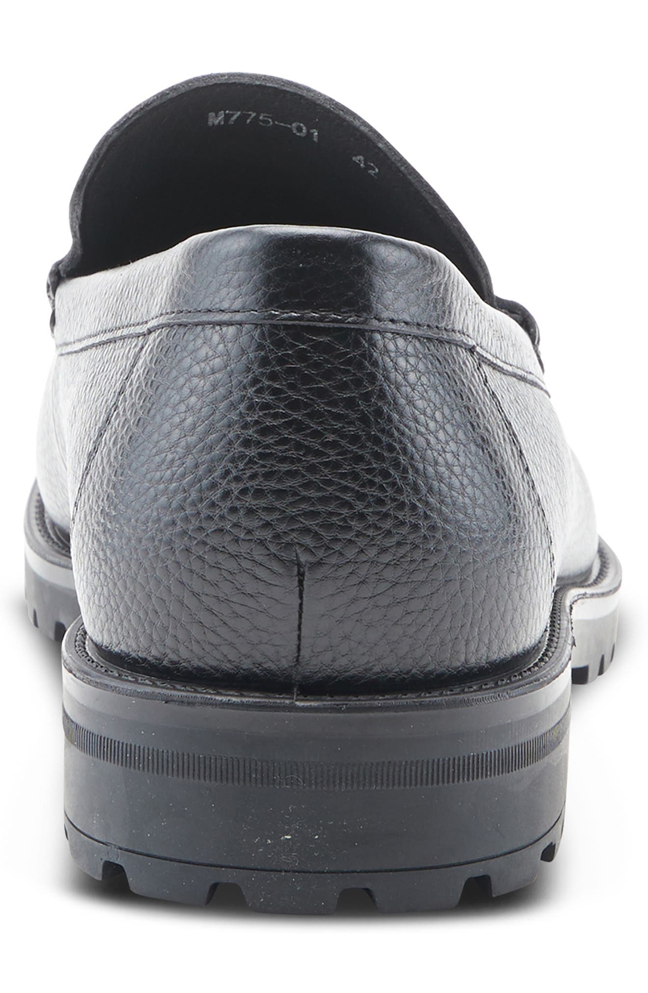 Spring Step Lug Sole Penny Loafer, Alternate, color, Black