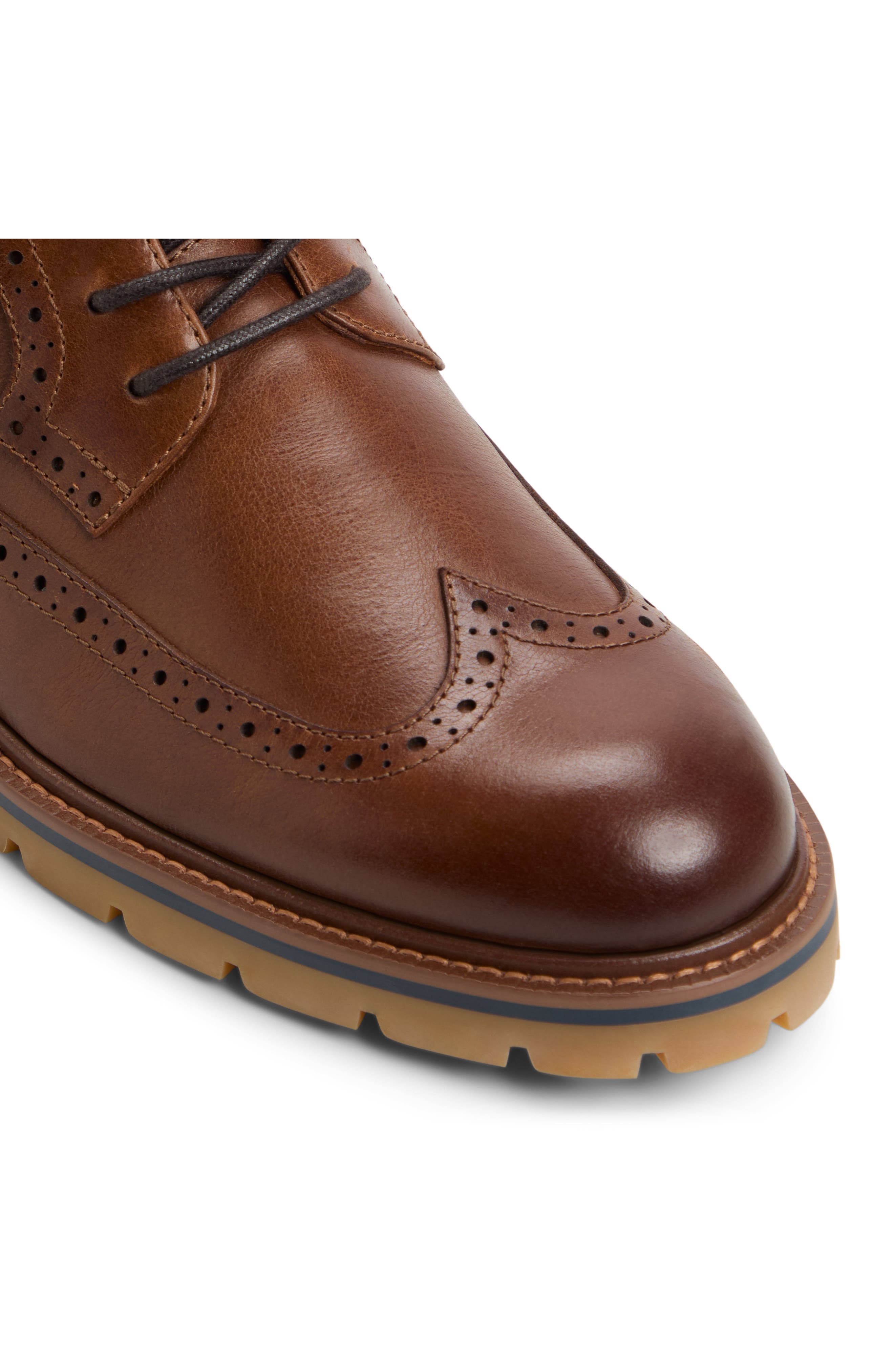 ALDO Toney Waterproof Wingtip Boot, Alternate, color, Cognac