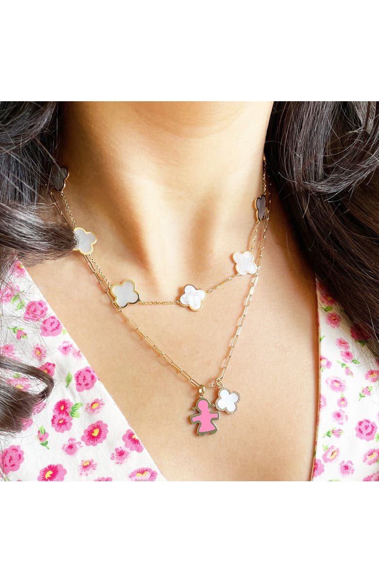 The Lovery Fine Jewelry Bubblegum Pink Girl Charm, Alternate, color, Bubblegum Pink