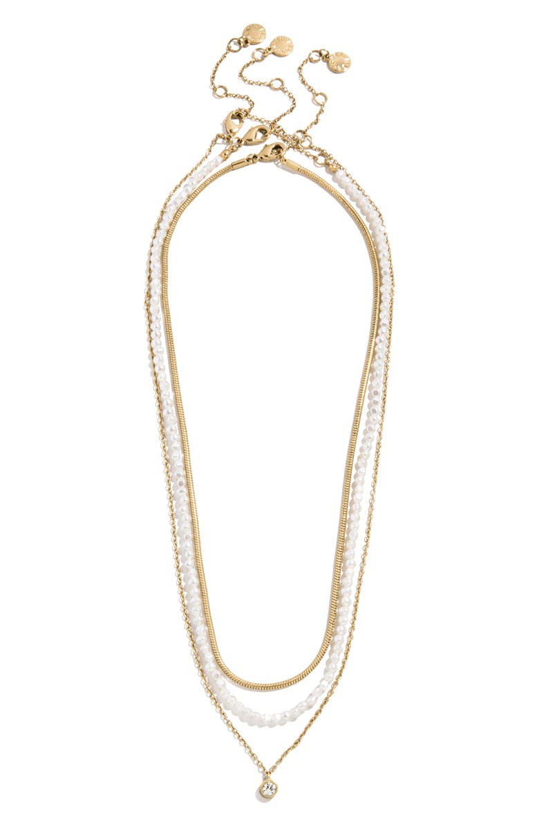 BaubleBar Rue Set of 3 Waterproof Necklaces, Alternate, color, Gold