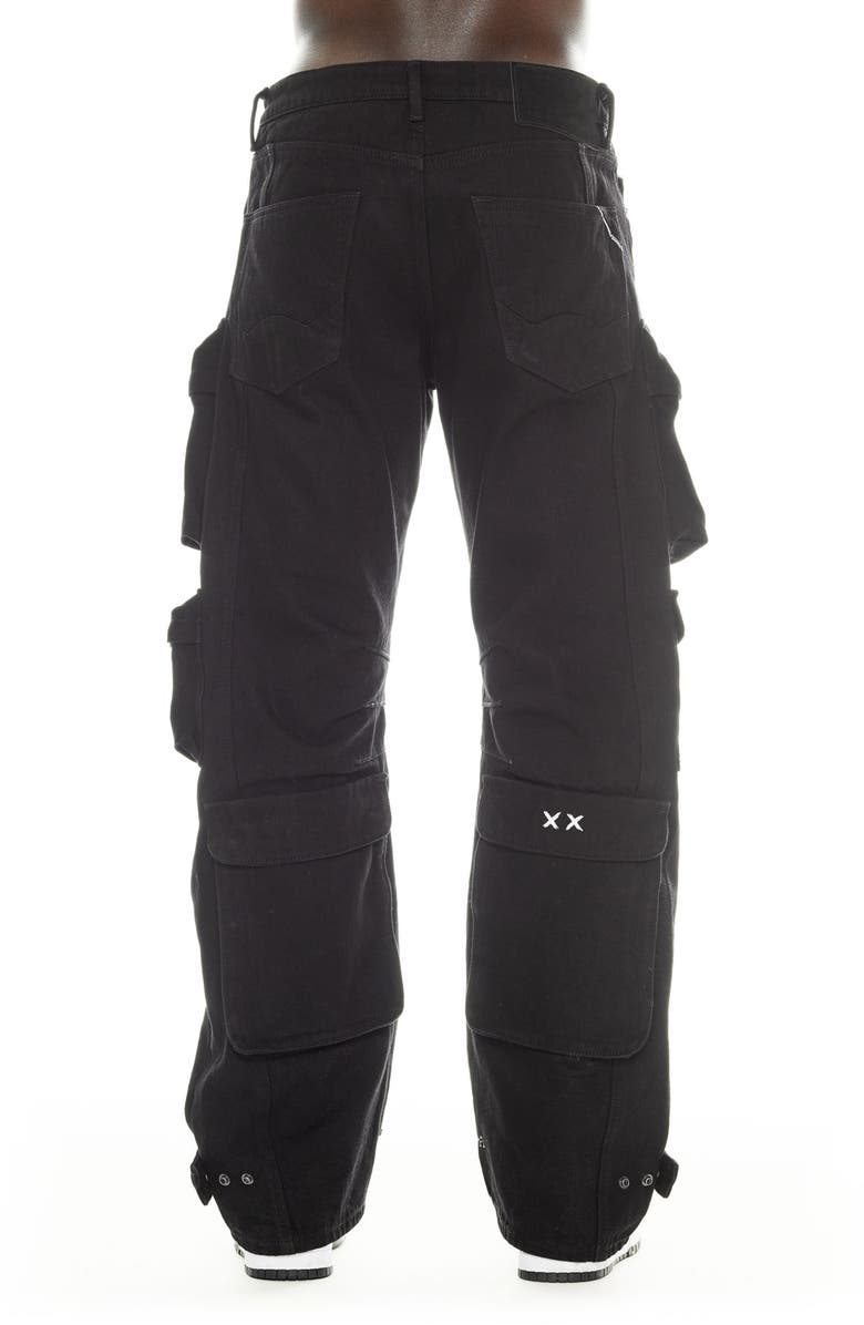 Cult of Individuality Grunge Nonstretch Baggy Cargo Jeans, Alternate, color, Black Twill