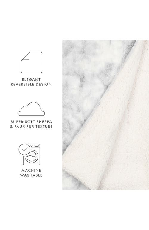 Ienjoy Home Faux Fur Throw Blanket In Light Gray