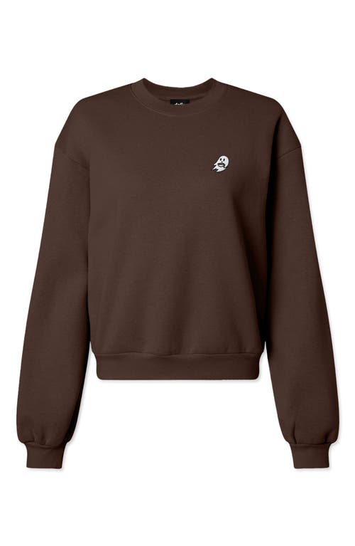 Dalix Spook-a-latte Relaxed Sweatshirt In Brown
