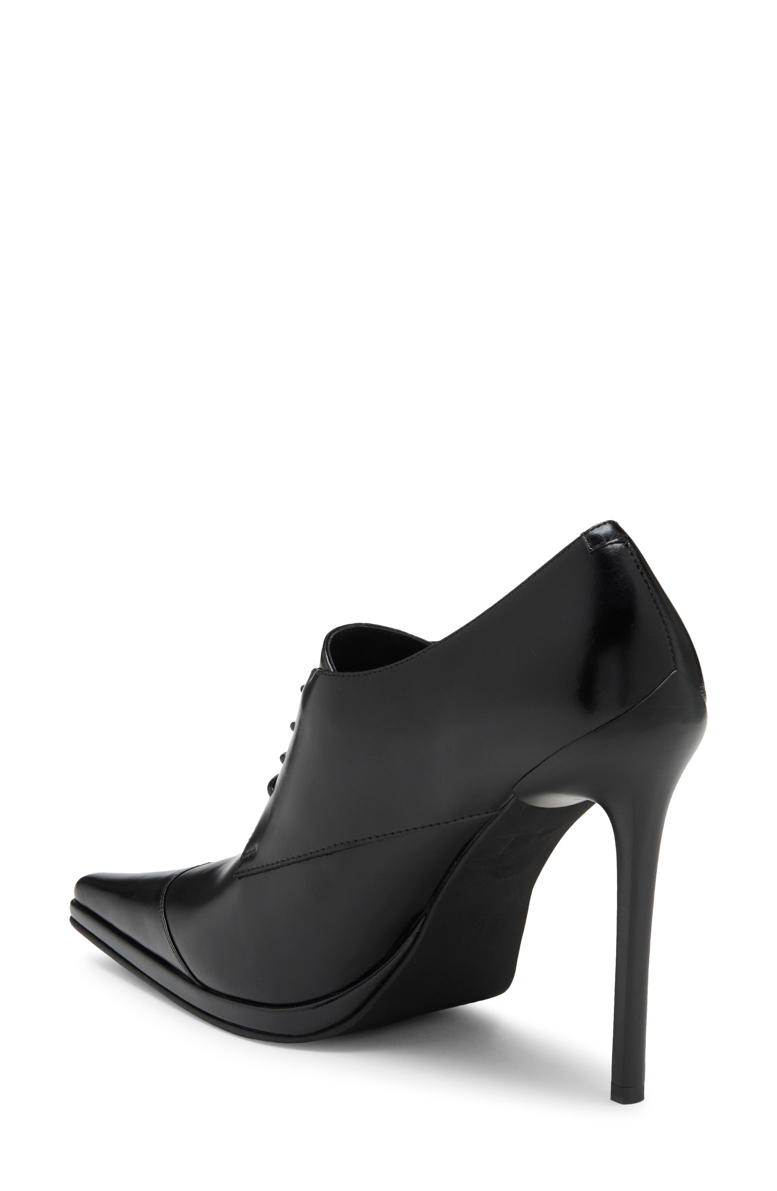 Snicker Lace-Up Wingtip Pump, Alternate, color, BLACK