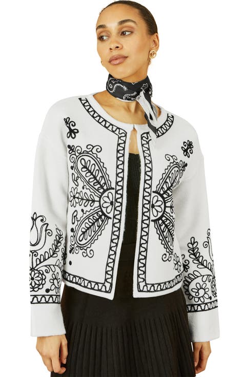 Knitted Folk Edge To Edge Cardi