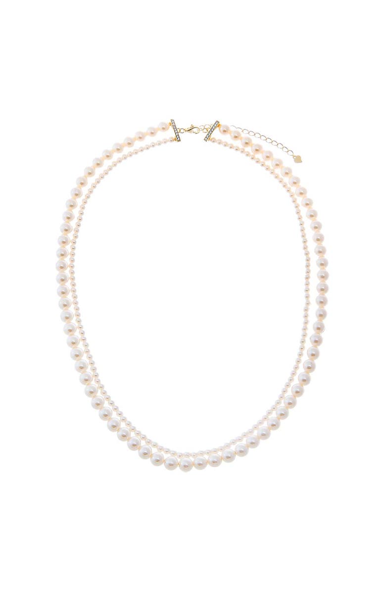 BY ADINA EDEN Graduated Double Strand Pearl Necklace, Main, color, 