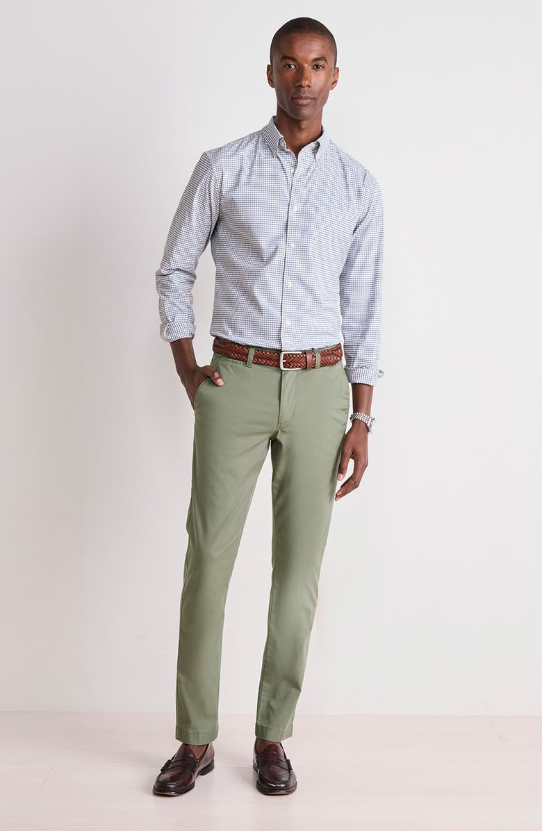 vineyard vines Wauwinet Performance Cotton Blend Button-Down Shirt, Alternate, color, Balsam