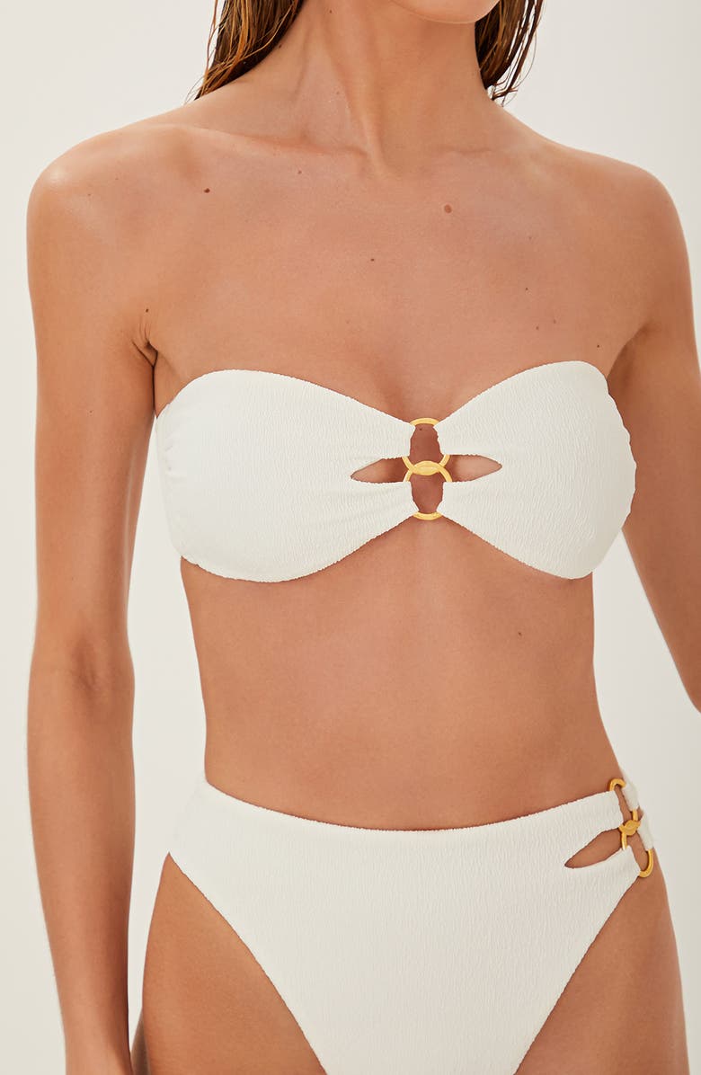 ViX Paula Hermanny Firenze Jolie High Waist Bikini Bottoms, Alternate, color, White