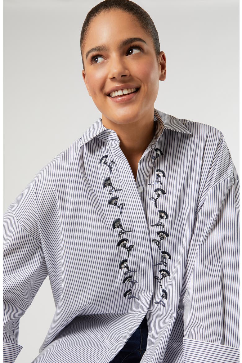 Embroidered Stripe Shirt, Alternate, color, OPTICAL WHITE
