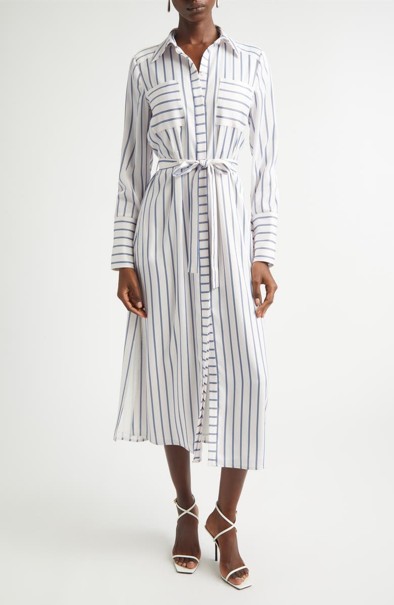 Ramy Brook Miriam Long Sleeve Shirtdress, Main, color, Ivory Seaside
