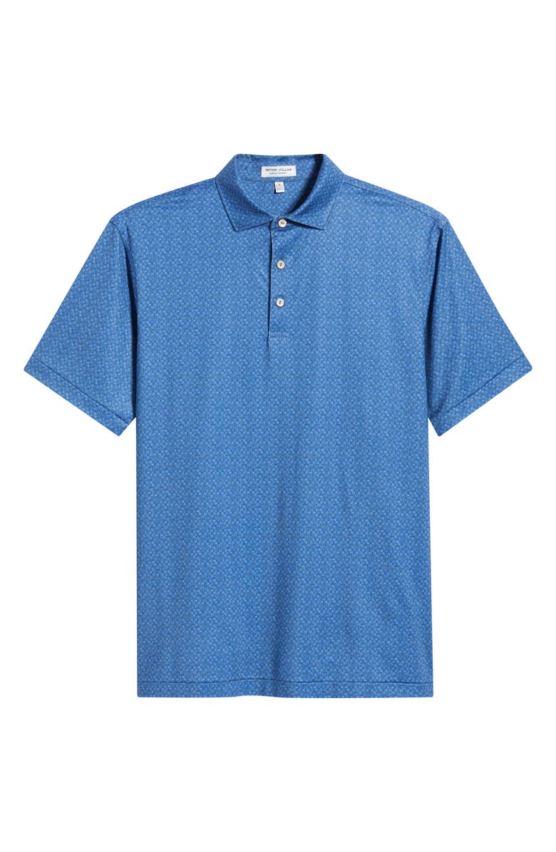 Peter Millar Pole Position Racing Print Performance Jersey Polo, Main, color, Windsor Blue