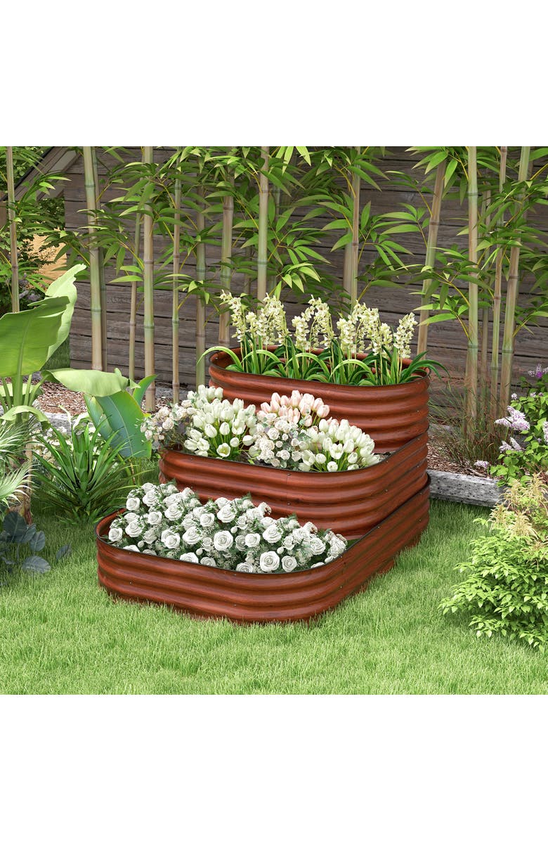 Outsunny Patio Garden Bed, Alternate, color, Brown