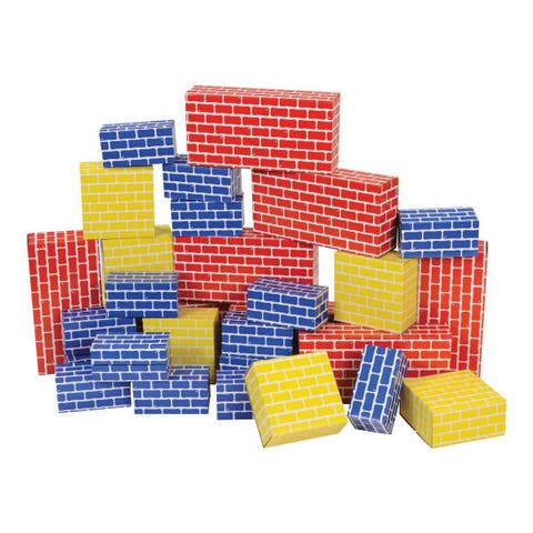 Cardboard Brick Block Large Building Set - 44 Pieces