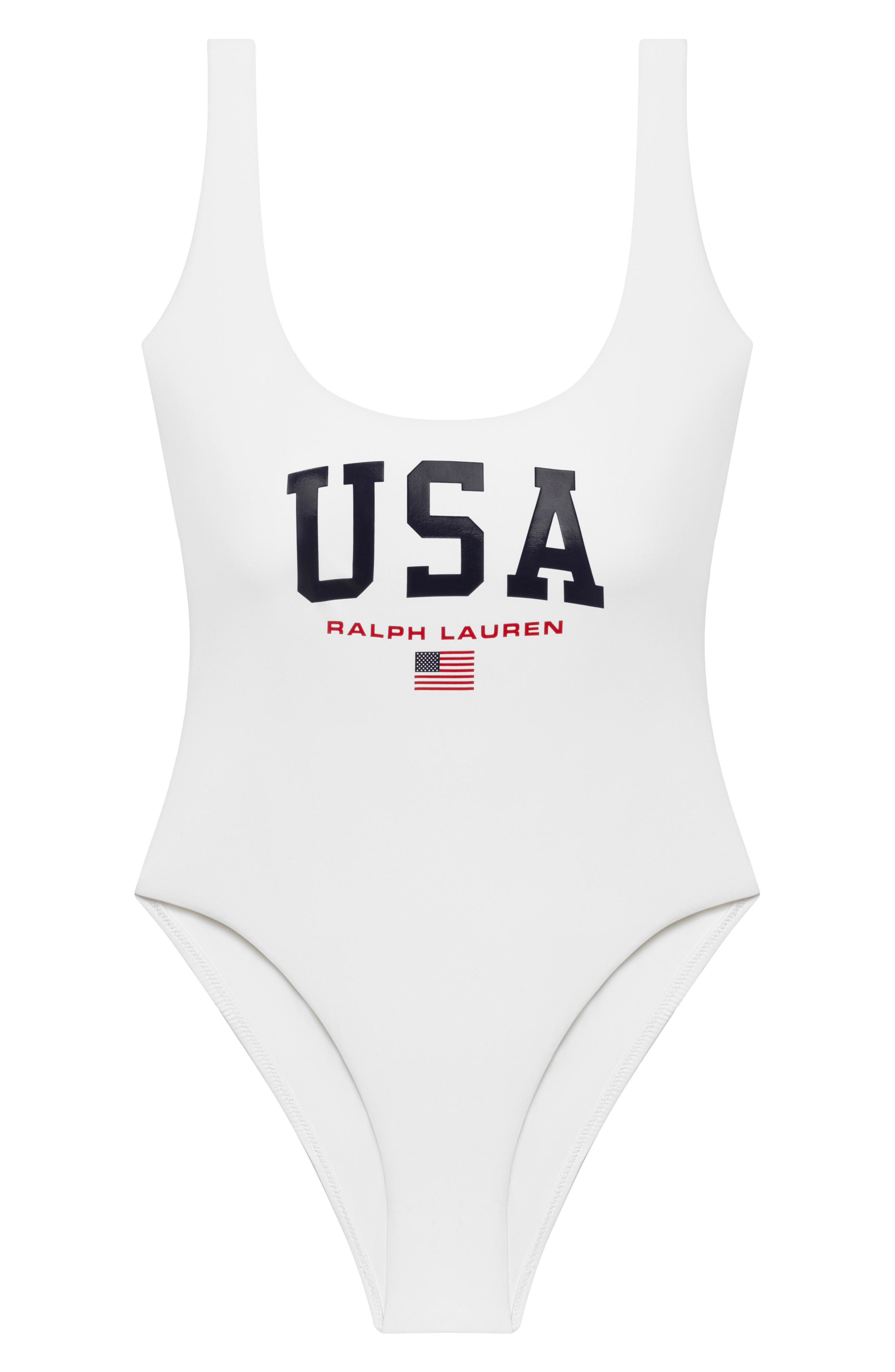 Polo Ralph Lauren Scoop One-piece Swimsuit In White