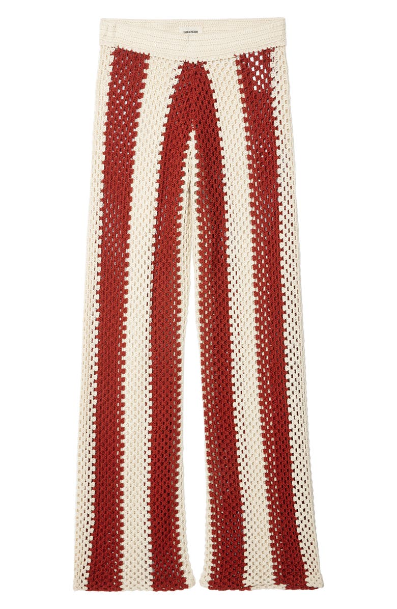 Zadig & Voltaire Pia Crochet Stripe Pants, Alternate, color, 