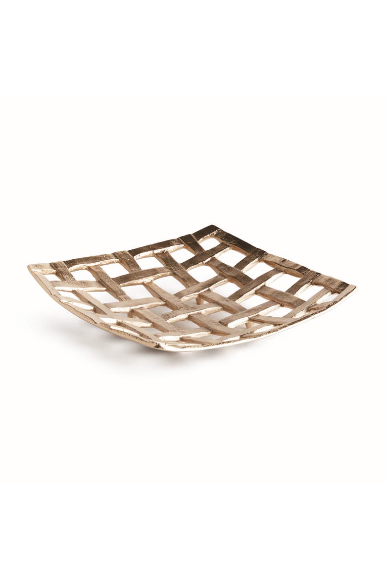 Lopa Decorative Square Tray, Main, color, Gold