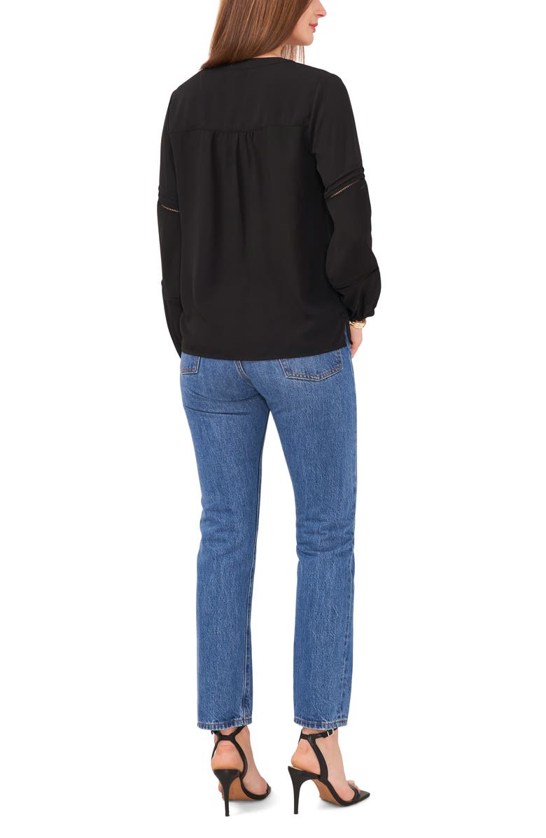 Vince Camuto Split Neck Popover Blouse, Alternate, color,