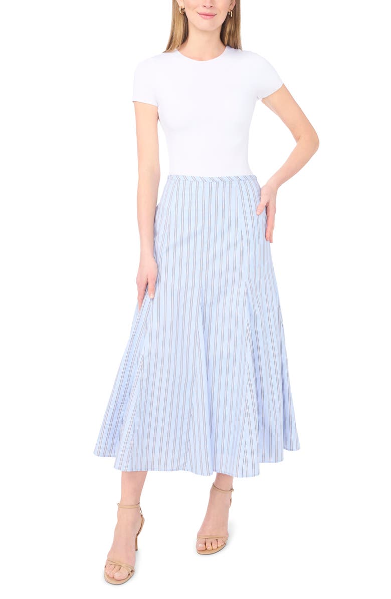1.STATE Godet Hem Poplin Midi Skirt, Alternate, color, Xenon Blue