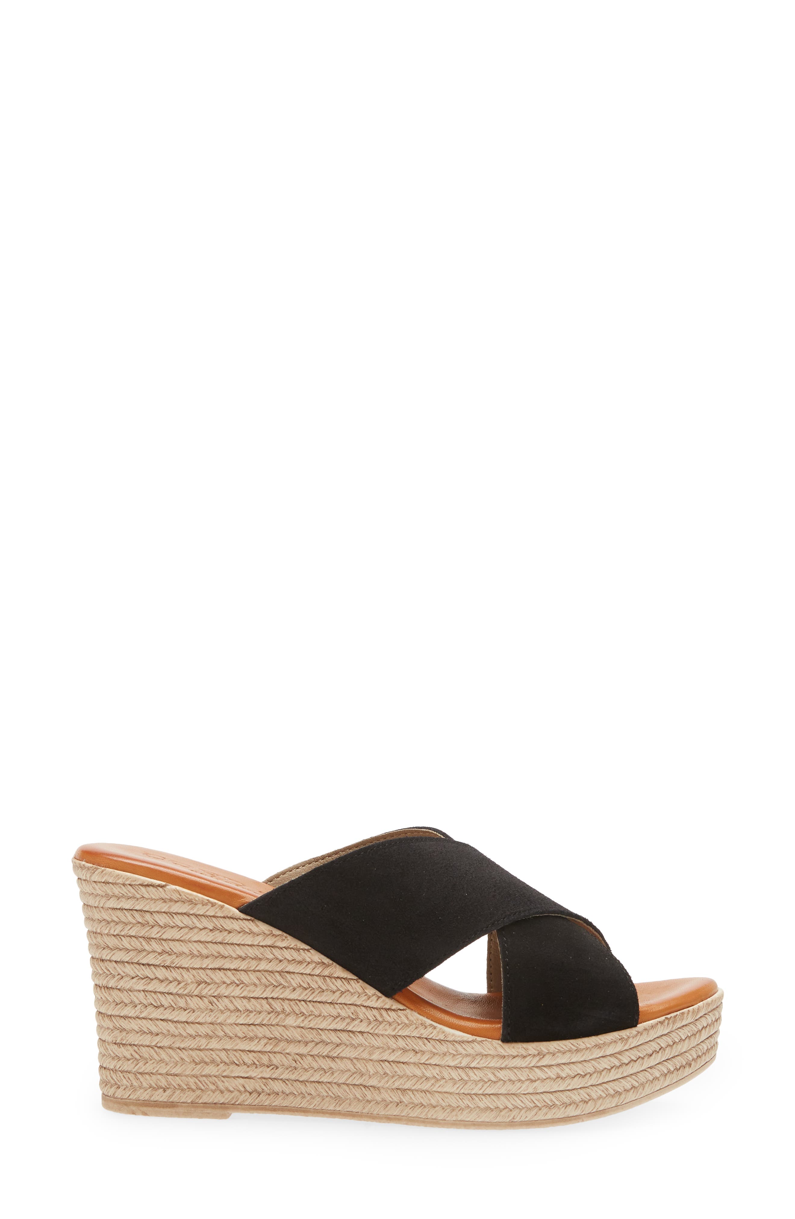 Cordani Braylin Espadrille Wedge Sandal, Alternate, color, Black Suede