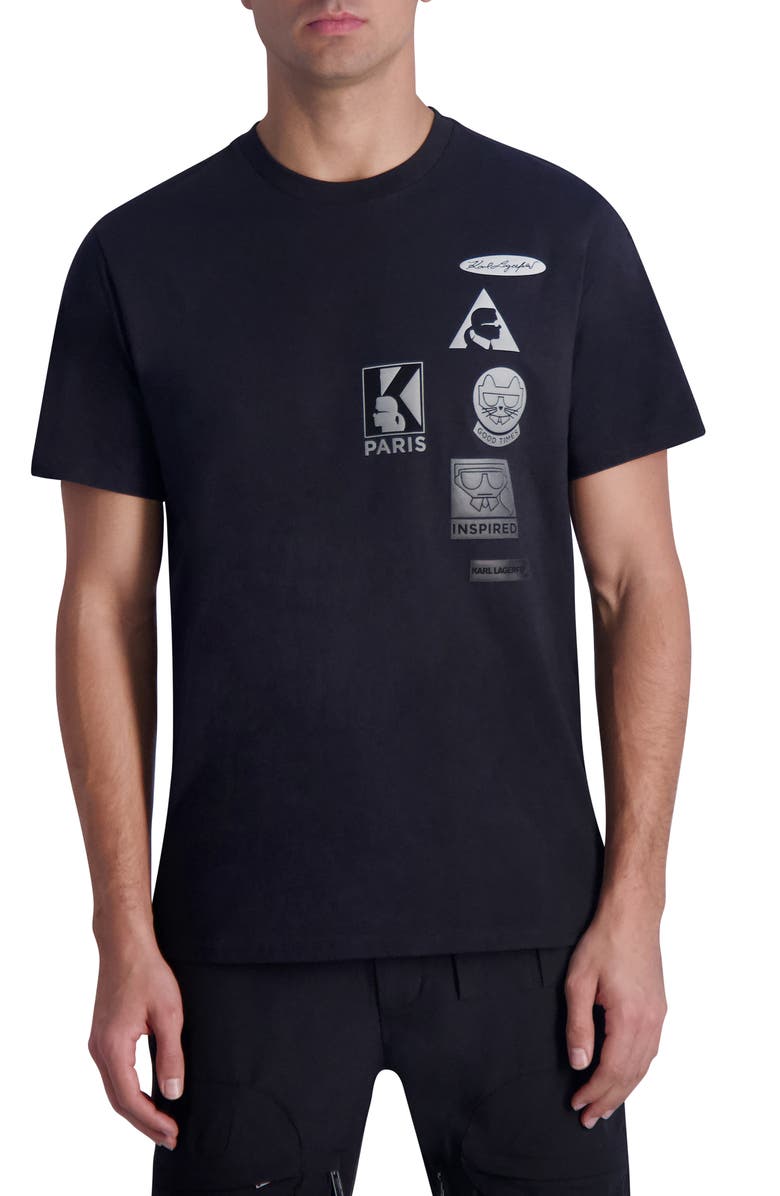 KARL LAGERFELD PARIS Chart Logo Graphic T-Shirt, Main, color,