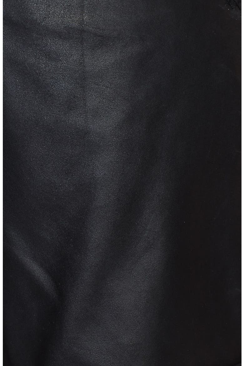 Leather Moto Shorts, Alternate, color, BLACK