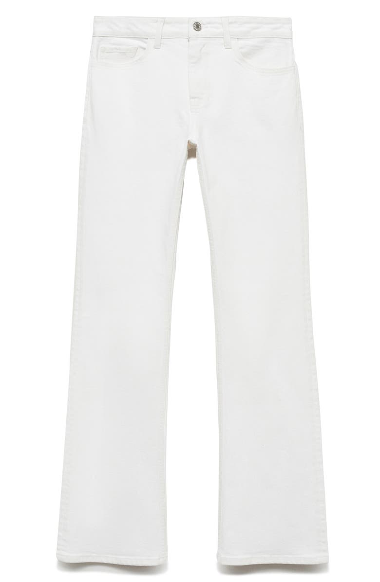MANGO Fiona Mid Rise Flare Jeans, Main, color, White