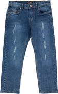 XRAY Kids' Raw X Rip & Repair Distressed Neon Stitch Jeans
