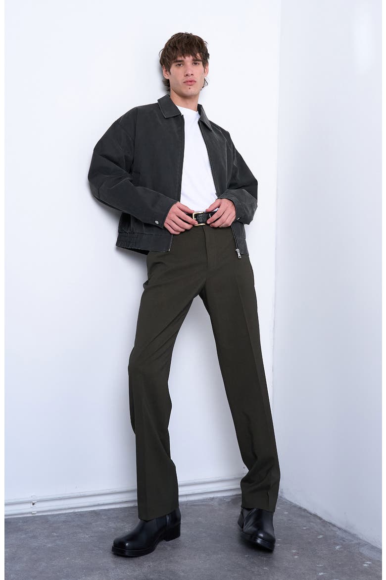 Faux Suede Bomber Jacket, Alternate, color, CHARCOAL