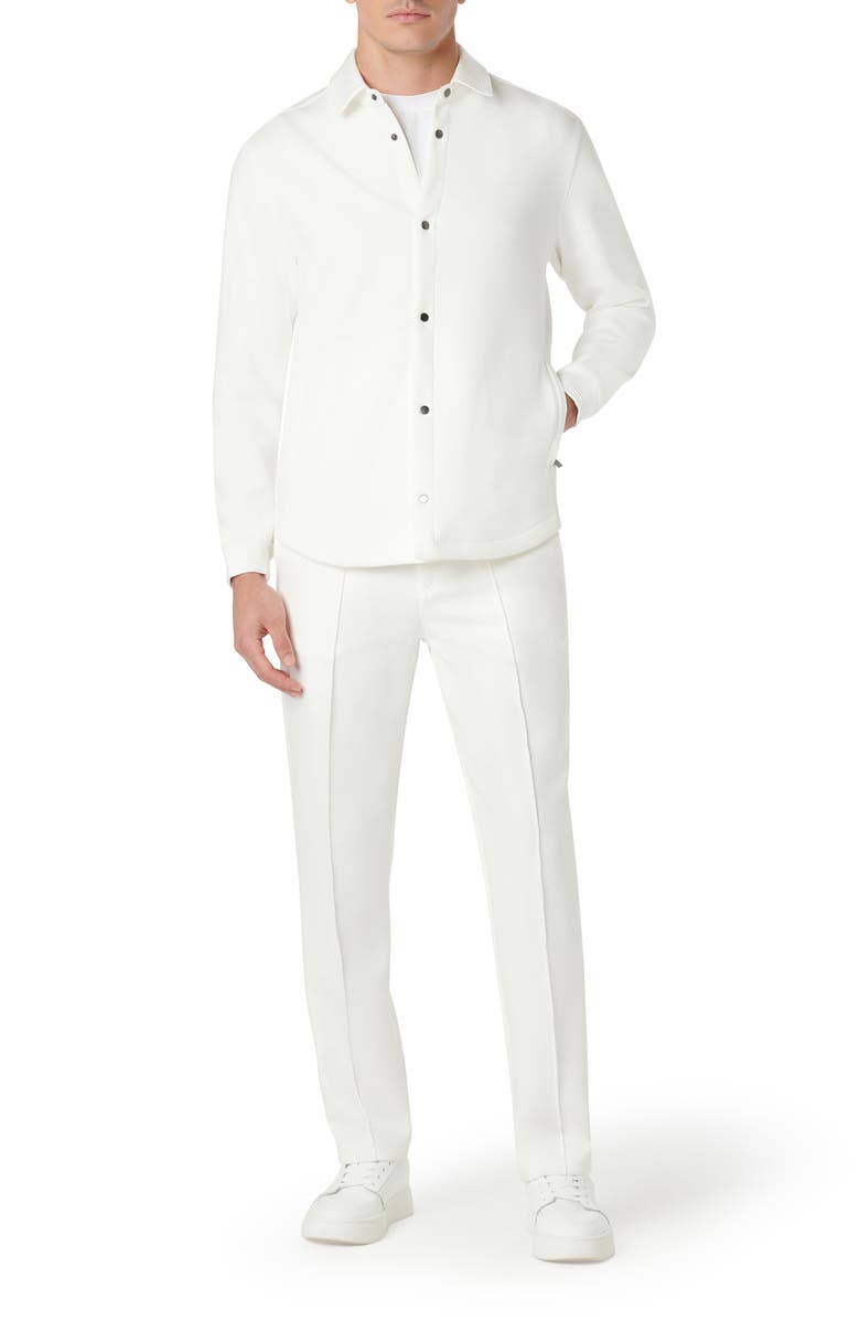 Bugatchi Knit Shirt Jacket, Alternate, color, Chalk
