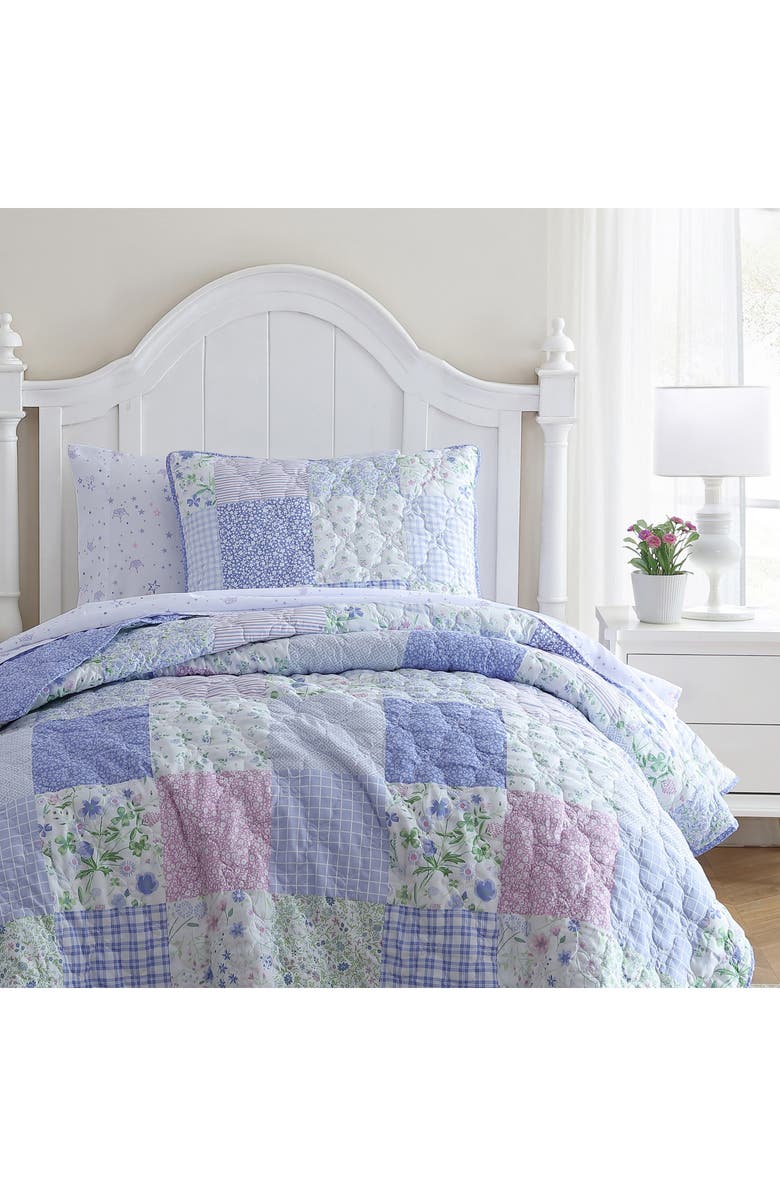 Laura Ashley Parker Patchwork Quilt Set, Alternate, color, Heather Purple