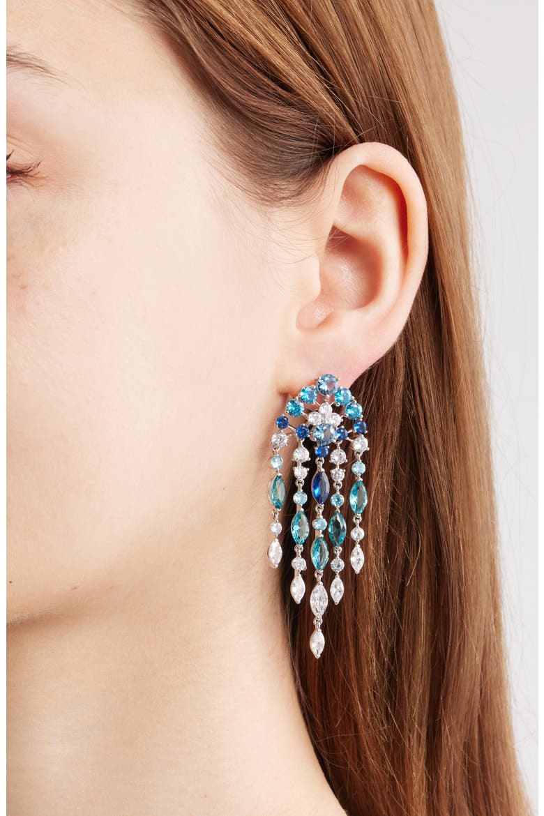 Chandelier Drop Earrings, Alternate, color, RHODIUM/ CUBIC ZIRCONIA
