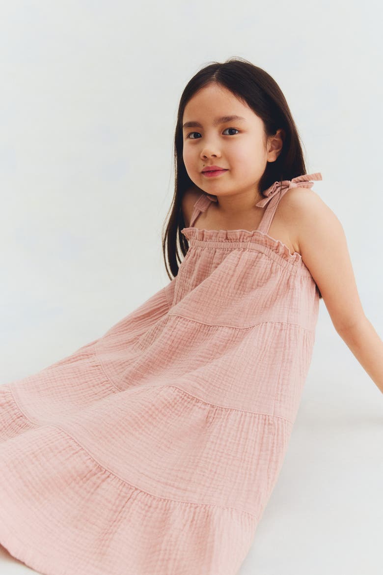 Cotton Muslin Dress, Alternate, color, Light dusty pink