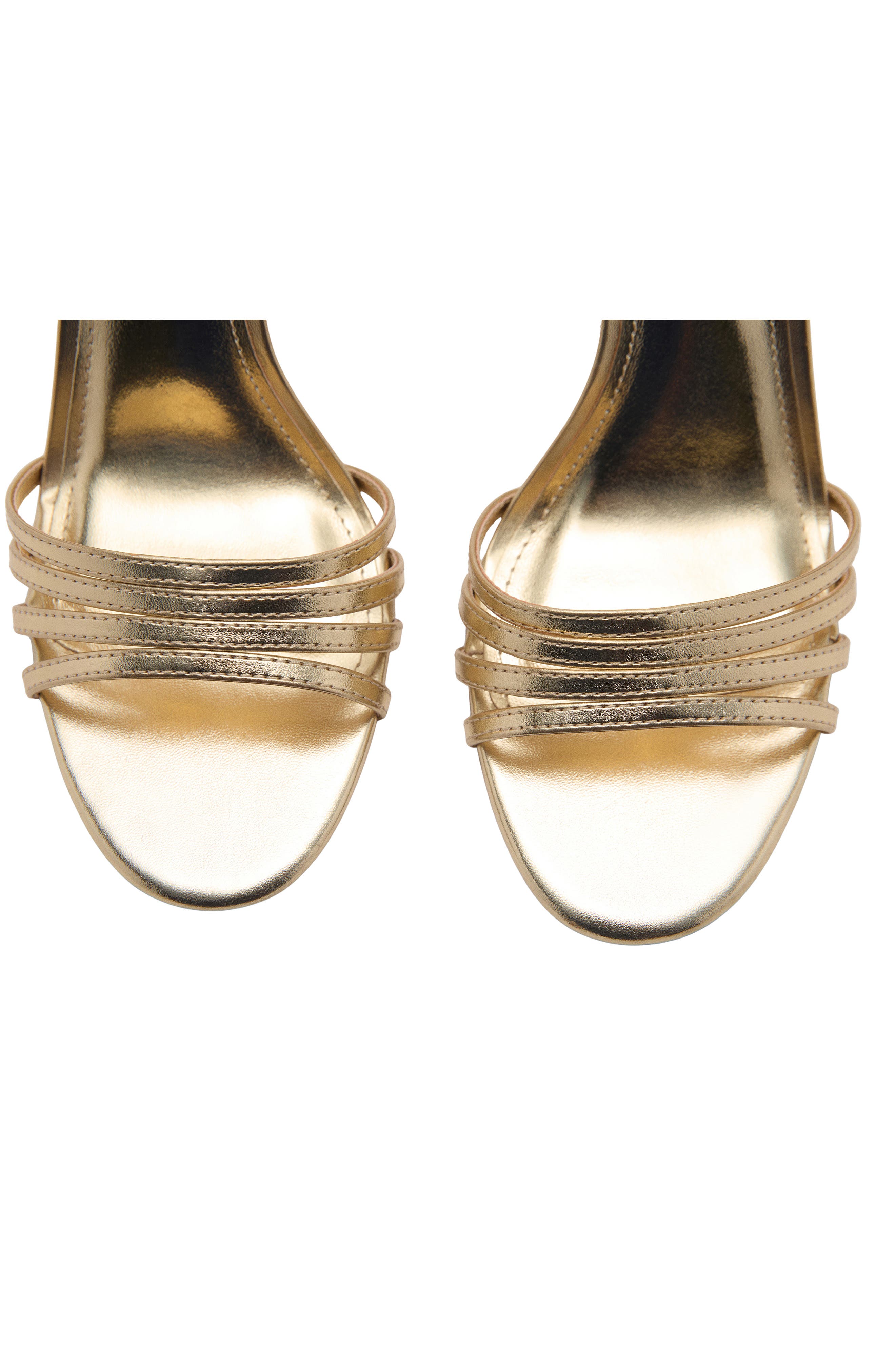 MANGO Ankle Strap Sandal, Alternate, color, Gold
