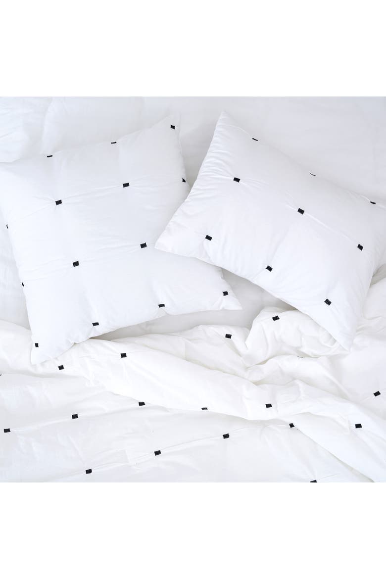 Dot Embroidery Sham, Alternate, color, White