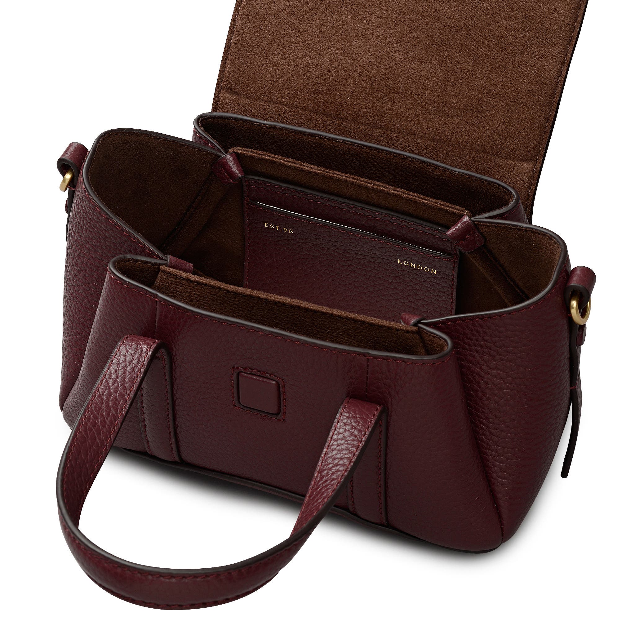 The Chancery Small Flapover Satchel Bag, Alternate, color, Dark Cherry