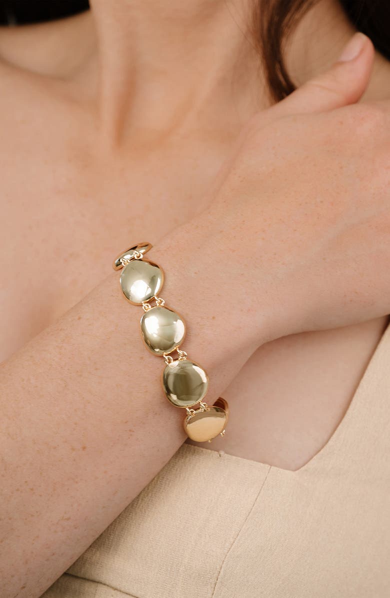 Ettika Polished Pebble Bracelet, Alternate, color, Gold