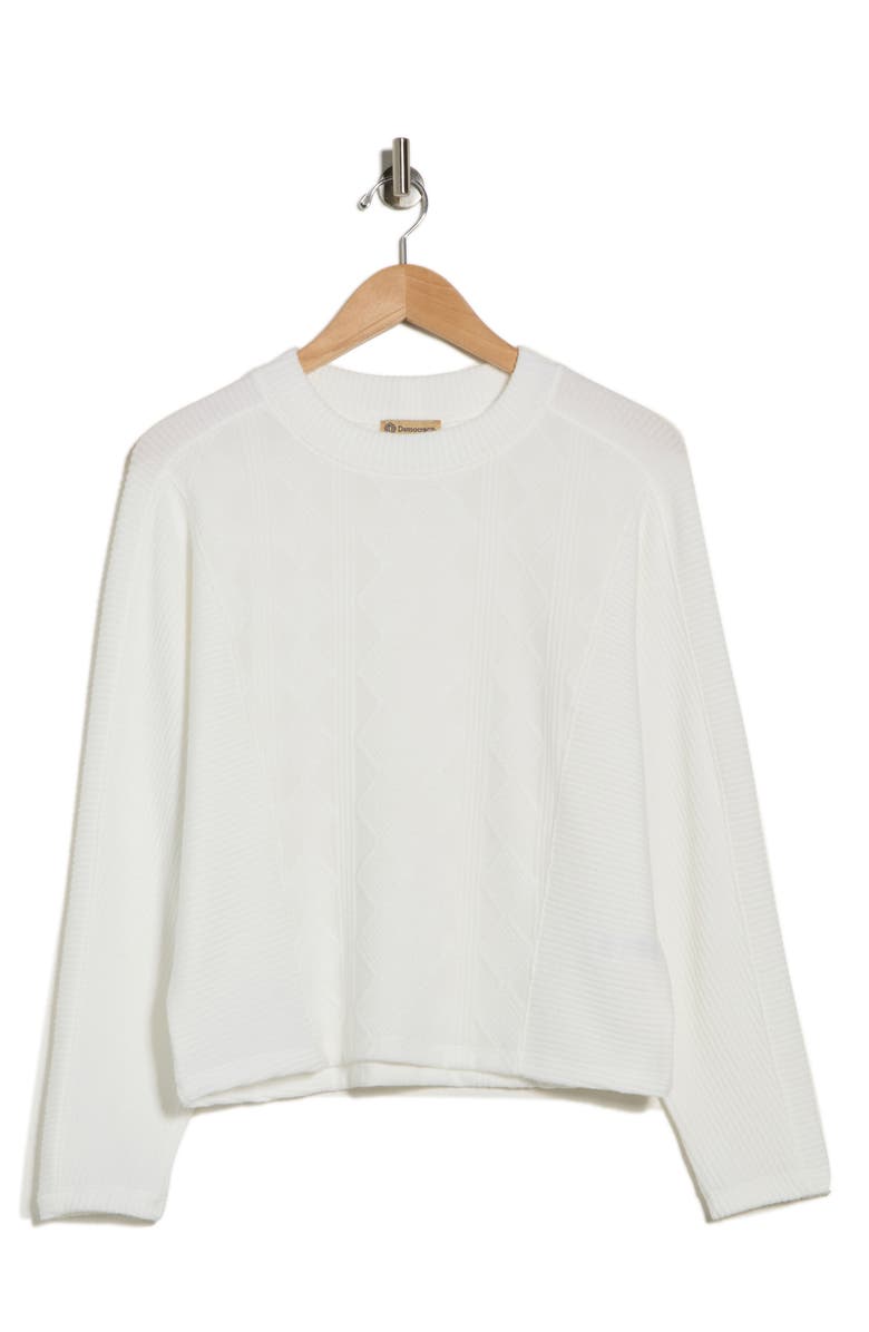 Democracy Textured Knit Dolman Sleeve Top, Alternate, color, Winter White