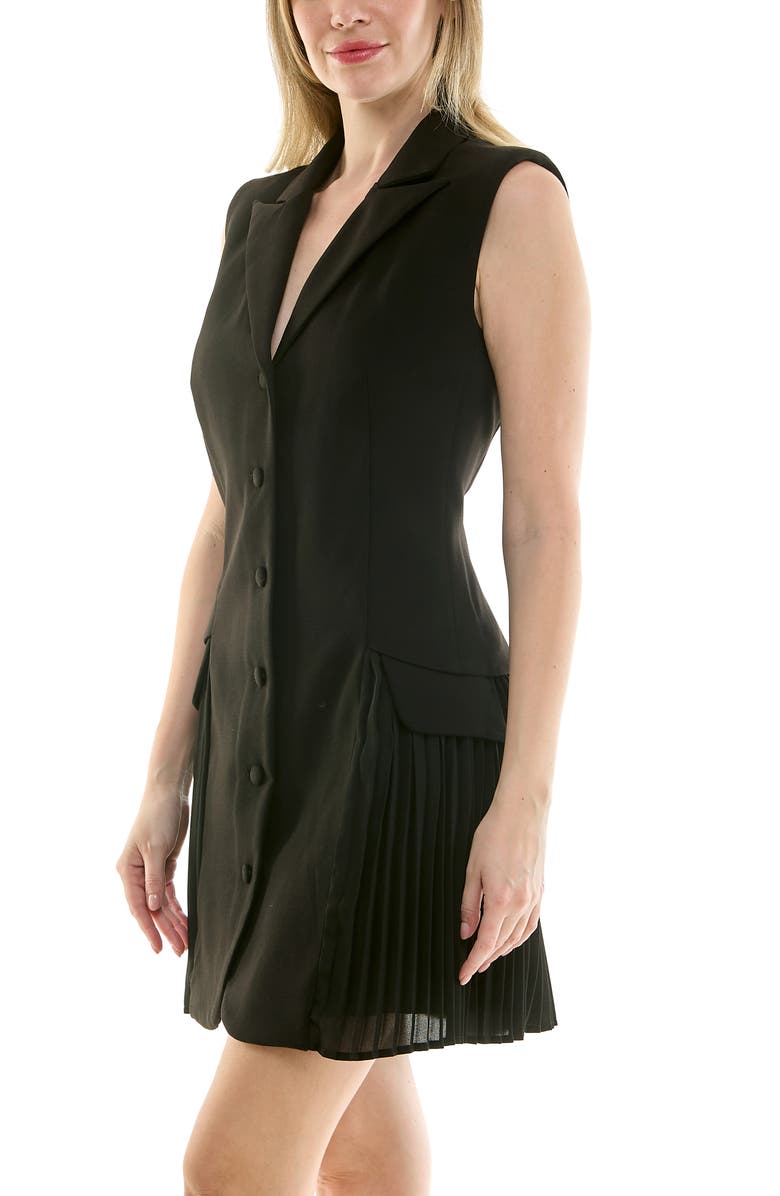 Nicole Miller Sleeveless Jacket Dress, Alternate, color, Very Black
