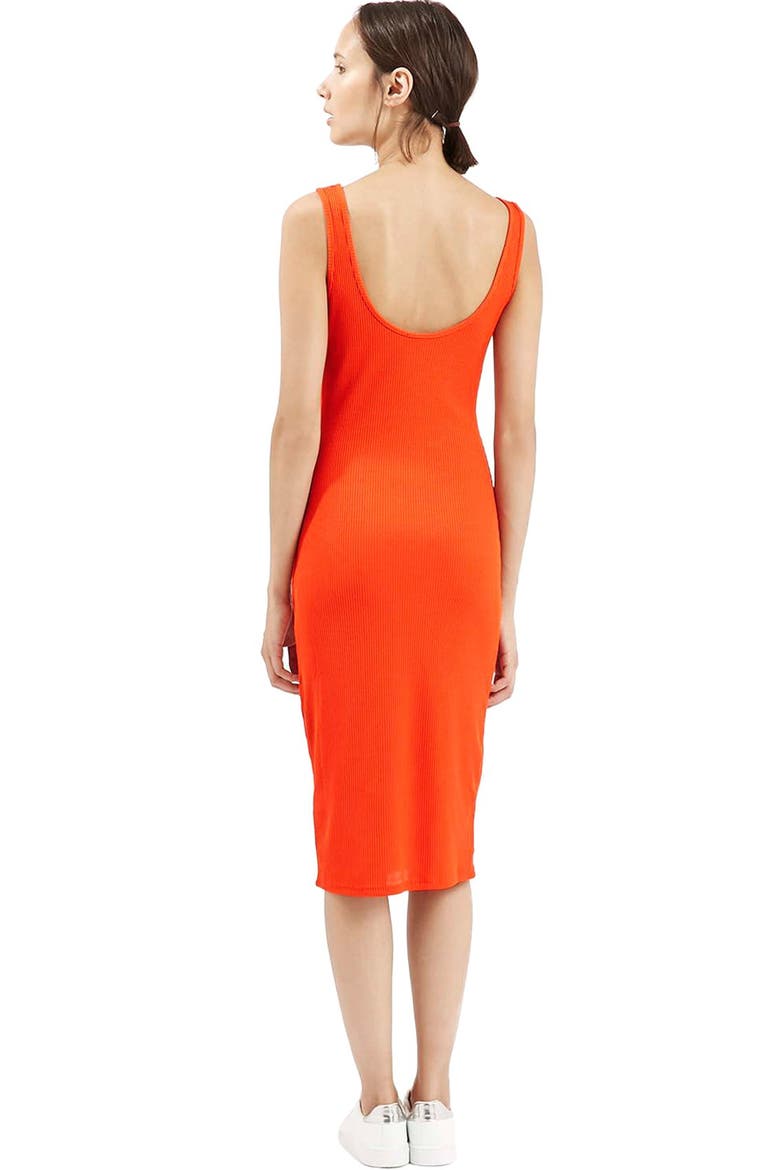 Ribbed Body-Con Midi Tank Dress, Alternate, color, ORANGE