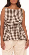 Petal & Pup Rory Gingham Cotton Peplum Tank