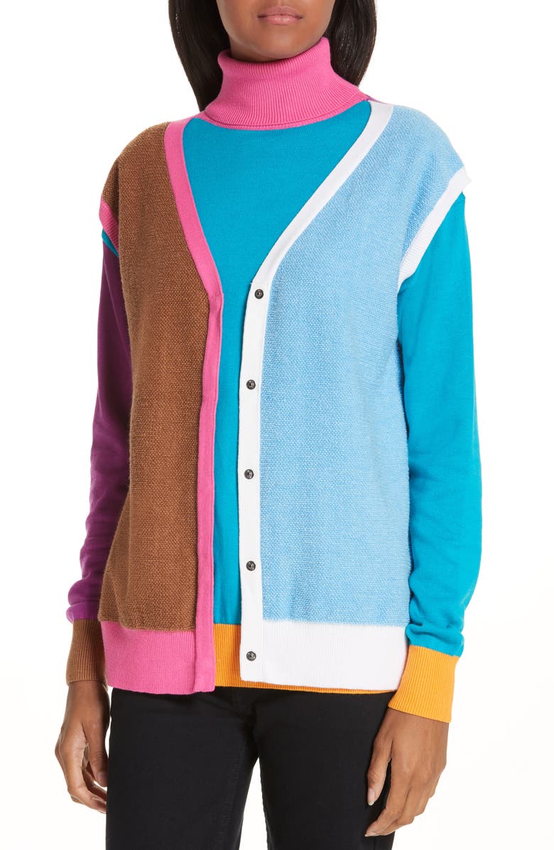 Victor Glemaud Layered Cotton & Cashmere Sweater, Alternate, color, 