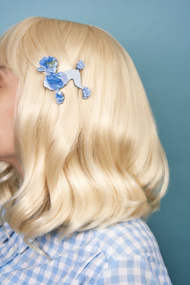 Hazel the Blue Poodle Hair Clip, Alternate, color, Blue