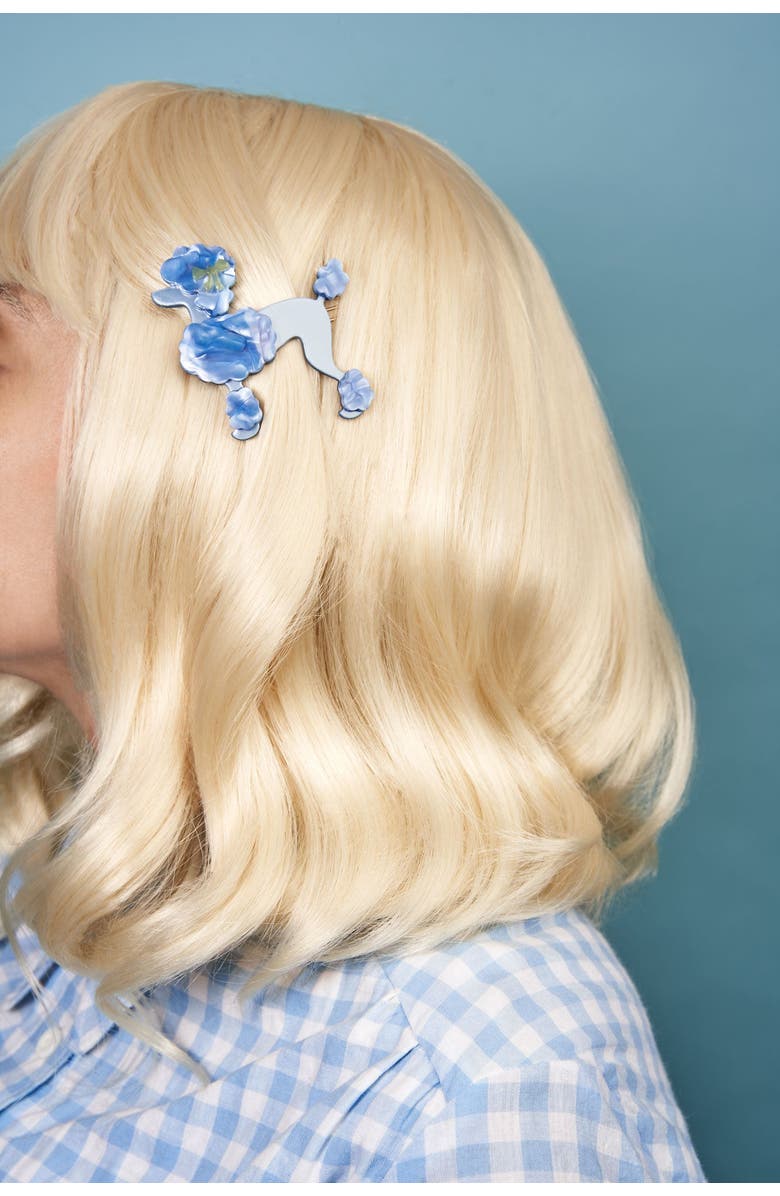 MLE Hazel the Blue Poodle Hair Clip, Alternate, color, Blue